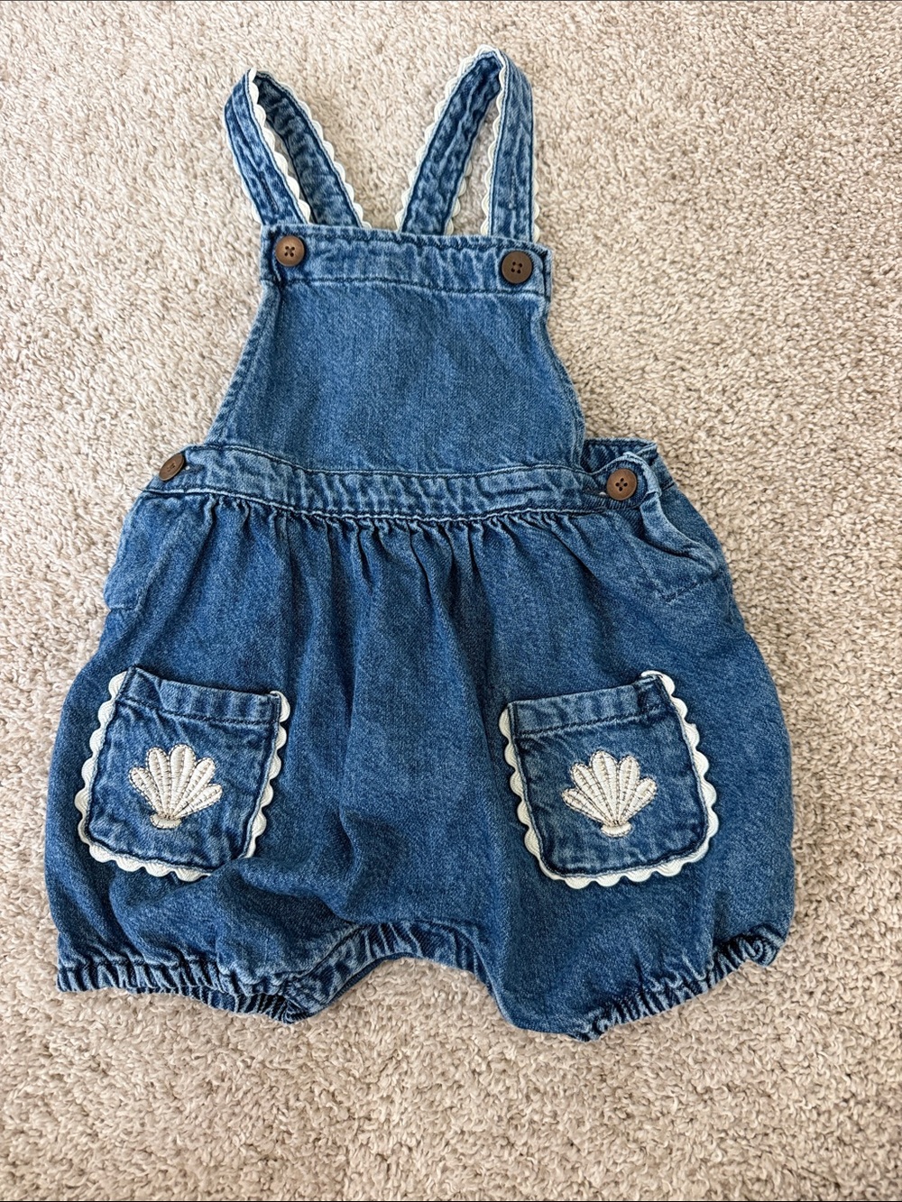 Denim Bubble Overalls for Kids - Blue